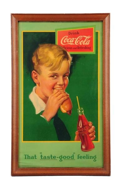 1920S COCA - COLA PAPER POSTER WITH BOY.         
