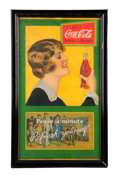 1920S COCA - COLA PAPER POSTER WITH GIRL.        