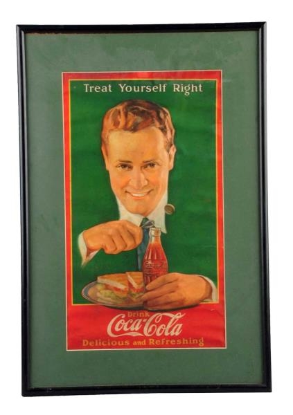 1920S COCA - COLA PAPER POSTER WITH MAN.         