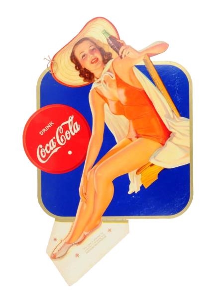 1940 COCA - COLA DIAMOND GIRL CARDBOARD CUTOUT.   