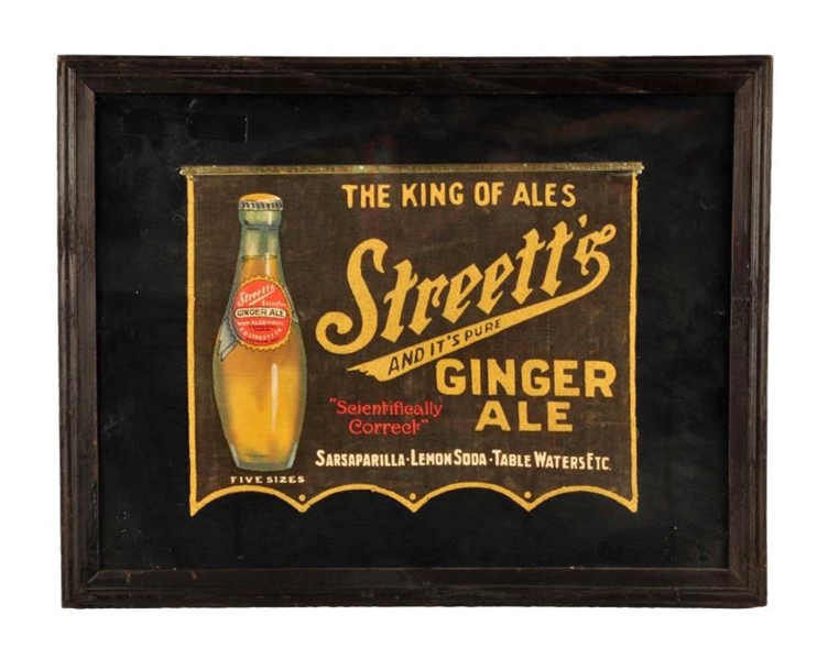 CA. 1920S STREETTS GINGER ALE SIGN.             