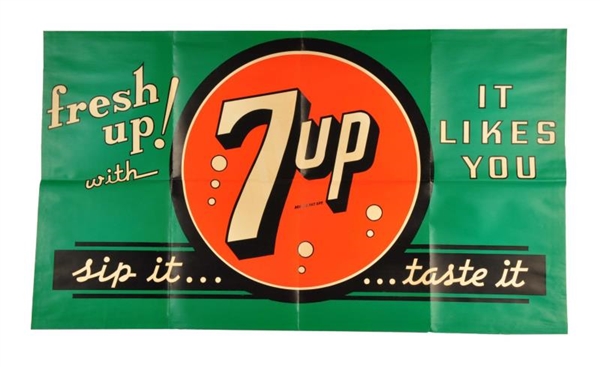1940S 7 - UP PAPER POSTER.                       