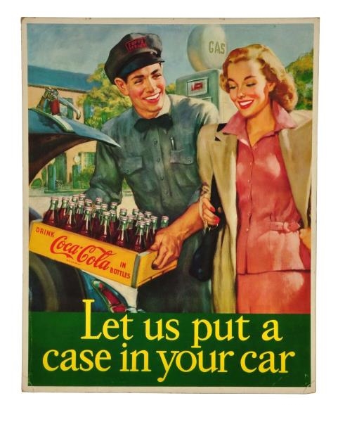 1950S COCA - COLA LIGHT CARDBOARD SIGN.          
