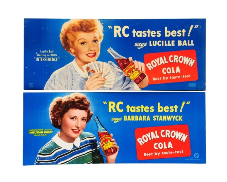 LOT OF 2: RC COLA CARDBOARD POSTERS.              
