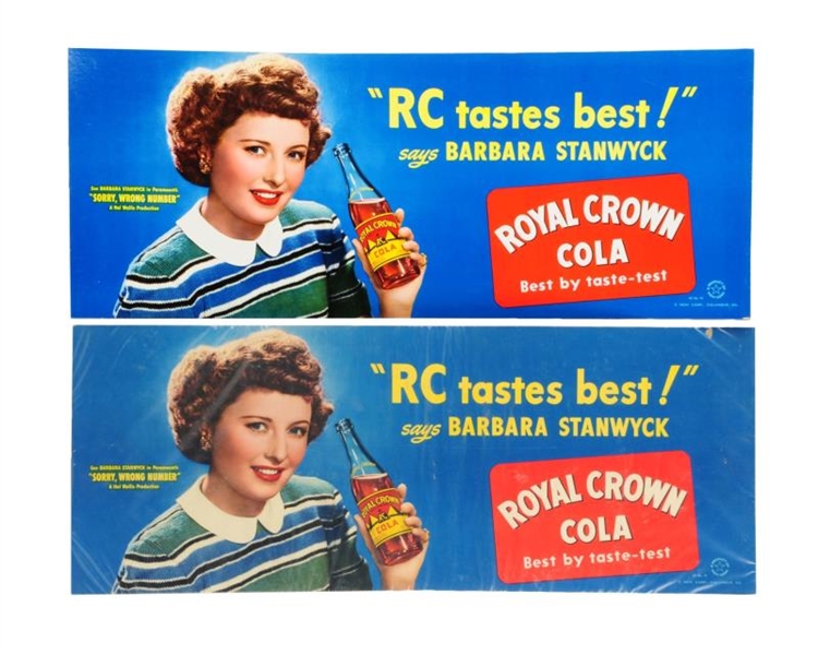 LOT OF 2: RC COLA 1950S CARDBOARD POSTERS.       