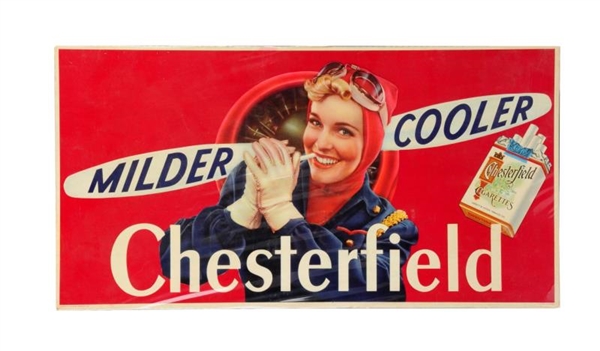 1940S CHESTERFIELD CIGARETTES TROLLEY SIGN.      