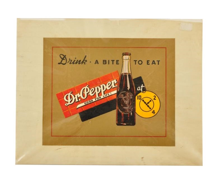 1930S - 40S DR. PEPPER SMALL PAPER SIGN.        