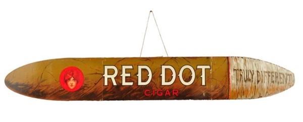 1920S - 30S RED DOT CIGAR CARDBOARD SIGN.       