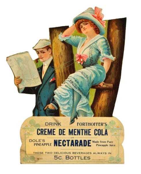 1910 CRÈME COLA CARDBOARD CUTOUT.                 