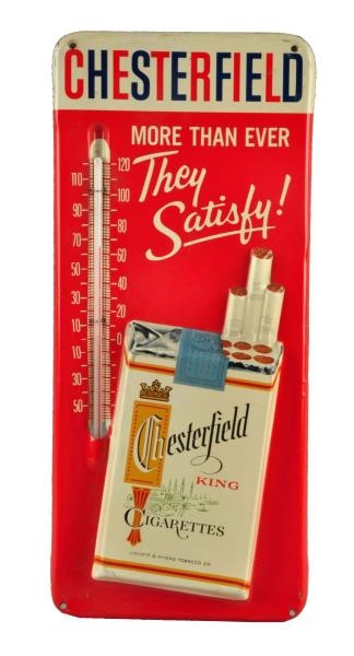 1960S CHESTERFIELD CIGARETTES TIN THERMOMETER.   
