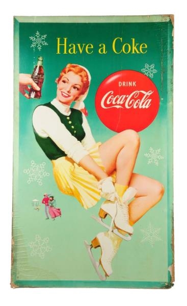 1950S COCA - COLA TWO SIDED LARGE POSTER.        