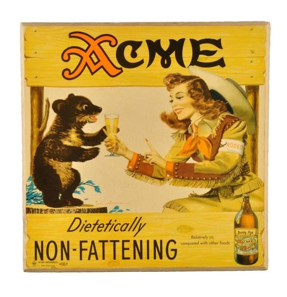 1950S ACME BEER SIGN.                            