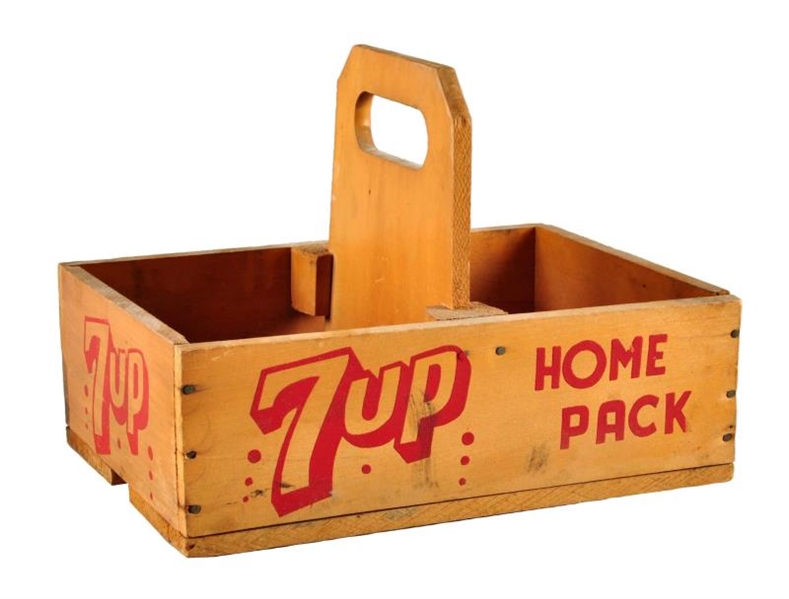 1940S - 50S 7 - UP WOODEN CARRIER.              