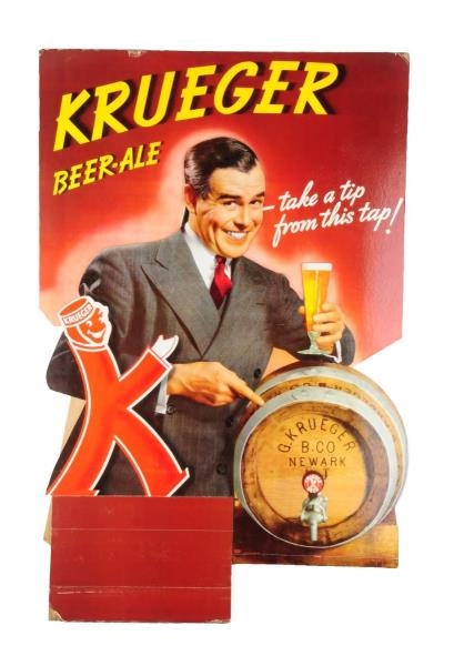 1950S KRUEGER BEER LARGE CARDBOARD CUTOUT.       