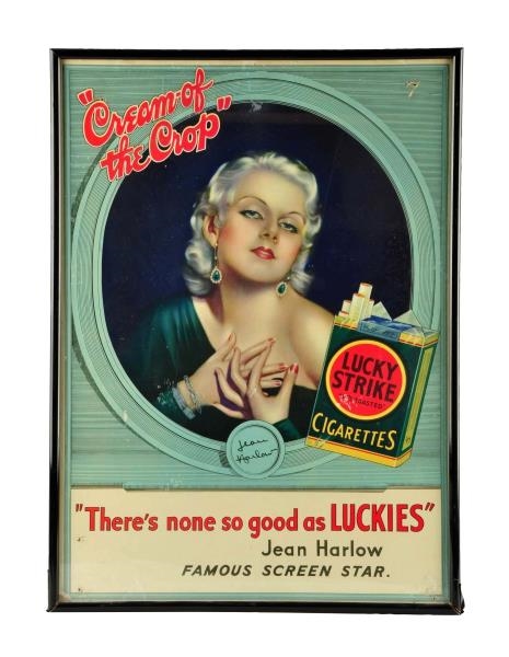 1930S JEAN HARLOW LUCKY STRIKE POSTER.           