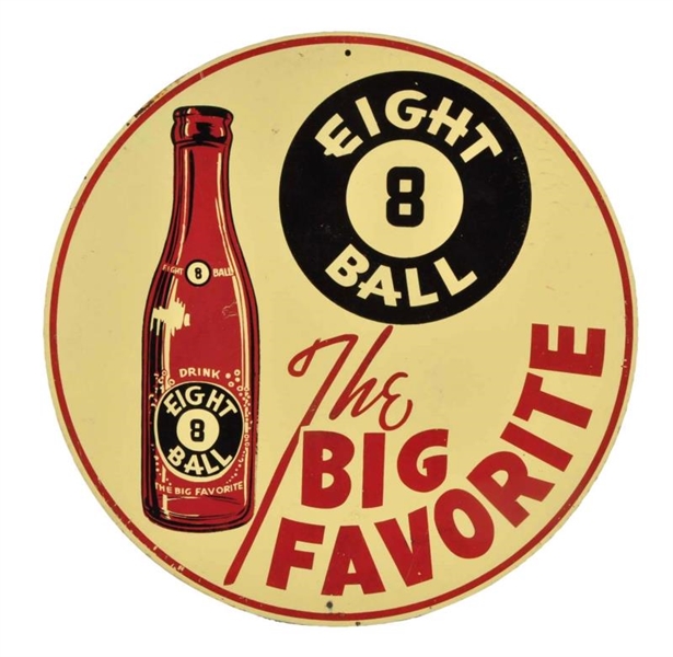 1940S - 50S EIGHT BALL TIN SIGN.                