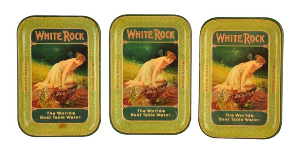 LOT OF 3: 1905 - 1910 WHITE ROCK CHANGE TRAYS.    