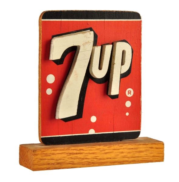 1940S 7 - UP SMALL CASH REGISTER SIGN.           