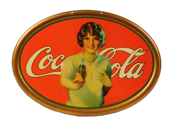 1926 COCA - COLA TIN OVAL SIGN.                   