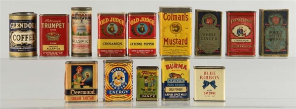 LOT OF ASSORTED SPICE TINS.                       