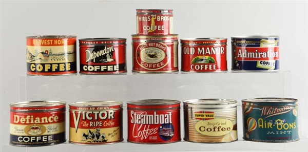 LOT OF 11: EARLY COFFEE CANS.                     