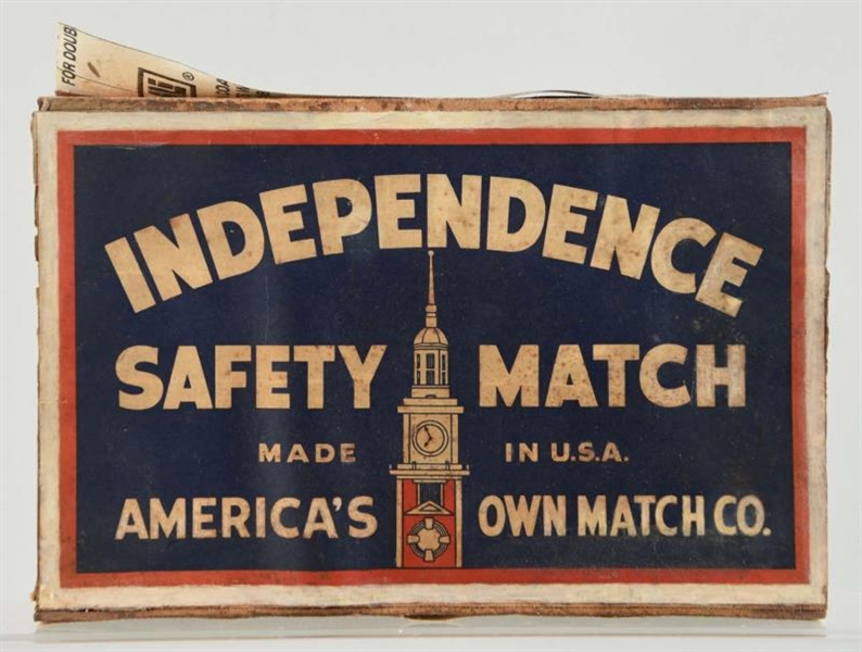 OVERSIZED INDEPENDENCE SAFETY MATCH DISPLAY BOX.  