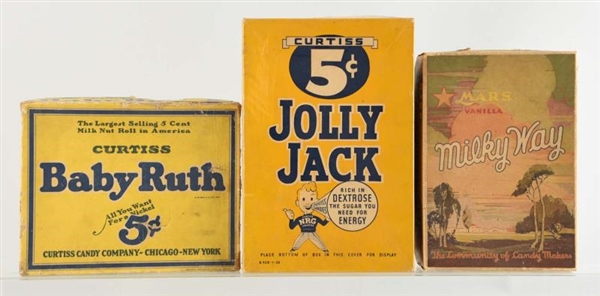 LOT OF 3: CANDY BOXES.                            