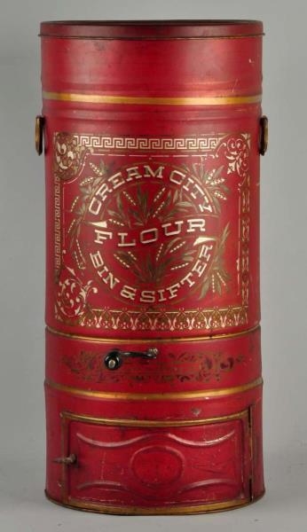 LARGE RED FLOUR SIFTER.                           