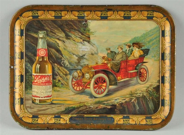 SEIPPS ADVERTISING BEER TRAY WITH TOURING CAR.   
