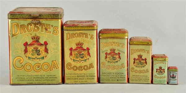 LOT OF 6: DROSTES COCOA TINS.                    