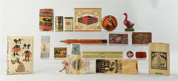LOT OF ASSORTED ADVERTISEMENTS ITEMS.             