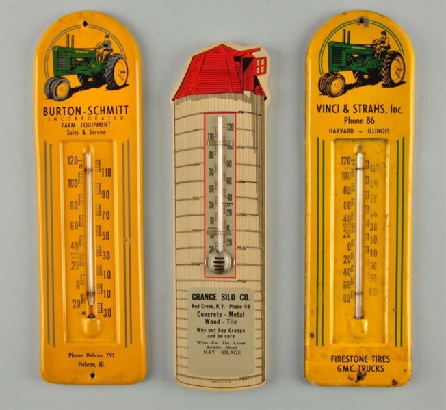 LOT OF 3: ADV. THERMOMETERS.                      