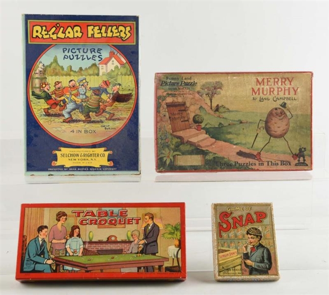 LOT OF 4: EARLY BOARD GAMES.                      