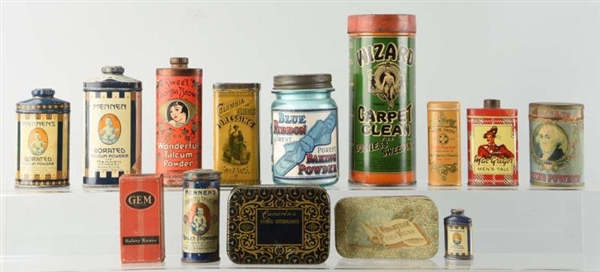 LARGE LOT OF TOBACCO,TALCUM POWDER & OTHER TINS.  