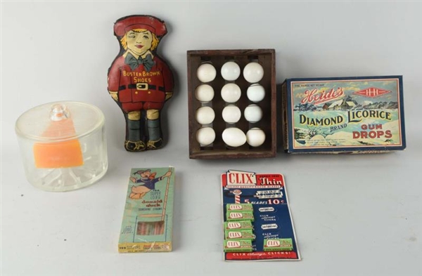 LOT OF 6: ADVERTISING ITEMS.                      