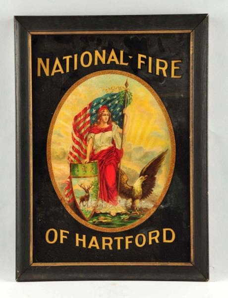 NATIONAL FIRE OF HARTFORD FRAMED ADVERTISEMENT.   