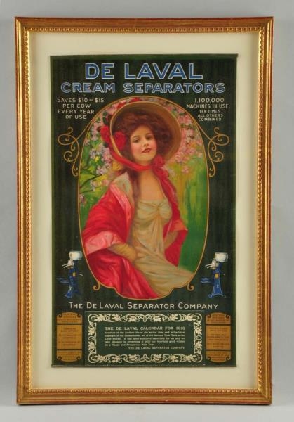 DE LAVAL CREAM SEPARATORS 1910 ADVERTISING POSTER.