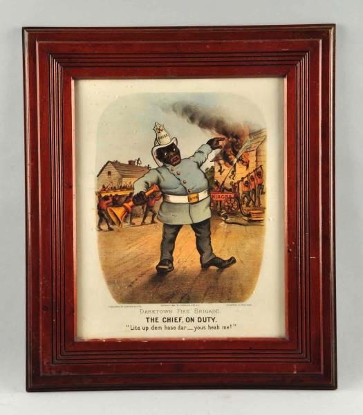 THE CHIEF ON DUTY FRAMED ADVERTISEMENT.           