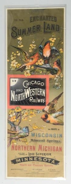 CHICAGO & NORTHWESTERN RAILWAY ADVERTISING POSTER.