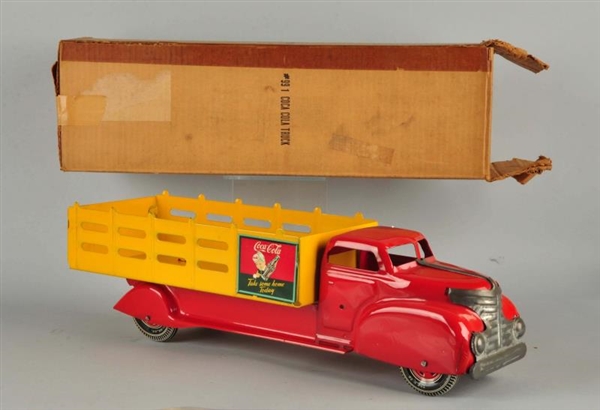 MARX RED&YELLOW METAL COCA-COLA TRUCK #991 IN BOX.