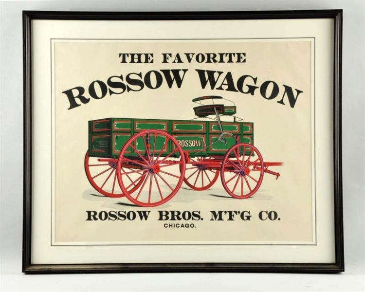 ROSSOW WAGON ADVERTISING SIGN.                    