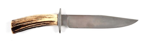 BUCKNER CUSTOM STAG HANDLED KNIFE.                