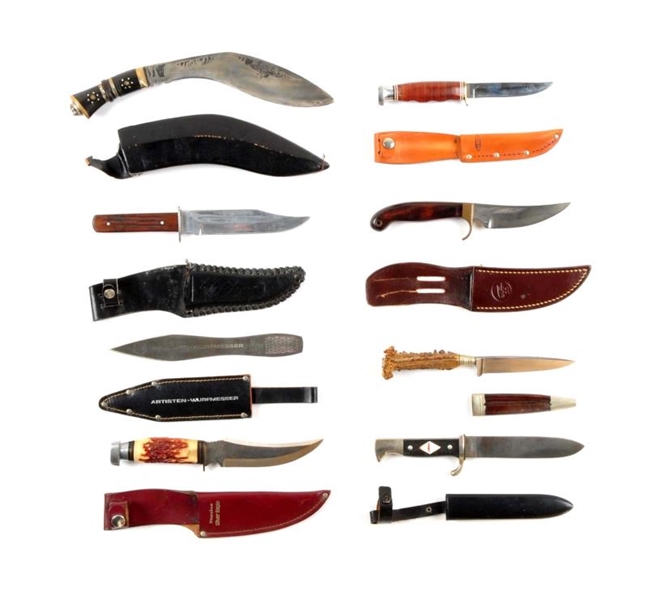 LOT OF 10: ASSORTED KNIVES.                       