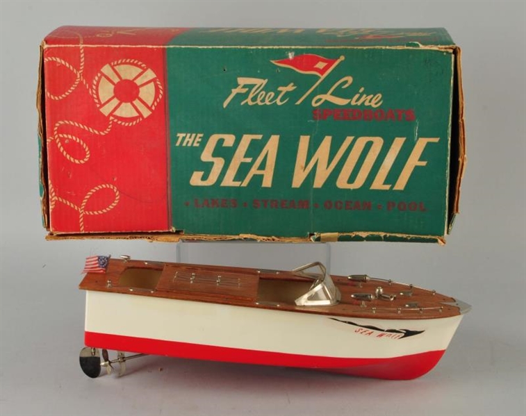 FLEET LINE SEA WOLF TOY BOAT WITH BOX.            
