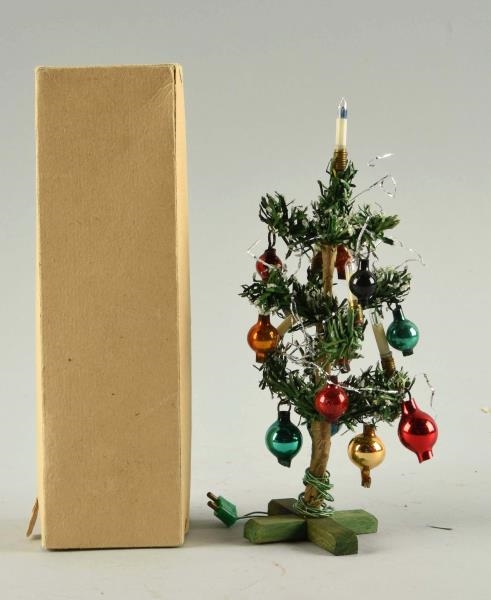 SMALL ELECTRIFIED CHRISTMAS TREE IN ORIGINAL BOX. 