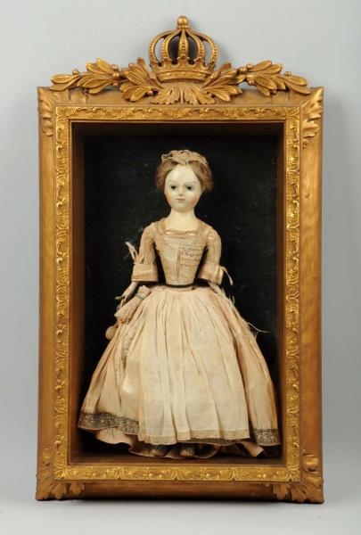 LOT OF 2: FRAMED QUEEN ANNE DOLL & PORTRAIT OF.   
