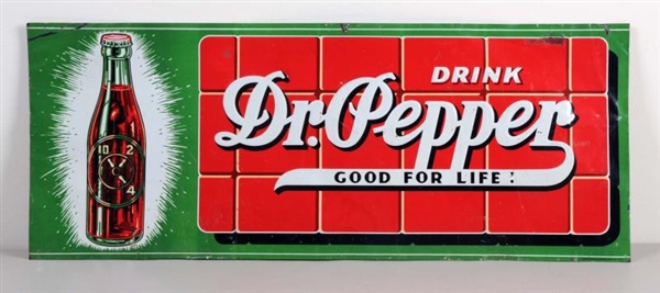 1938 DR. PEPPER EMBOSSED TIN SIGN.                
