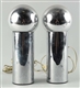 PAIR OF CHROME PORTABLE LAMPS.                    