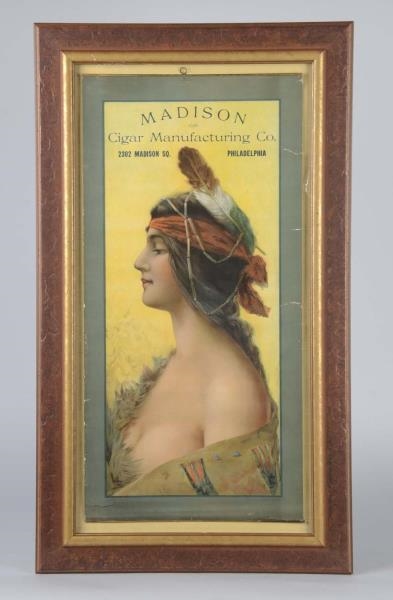 MADISON CIGAR CO. ADVERTISING POSTER IN FRAME     