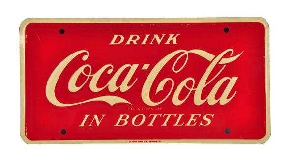 1950S COCA - COLA LICENSE PLATE.                 